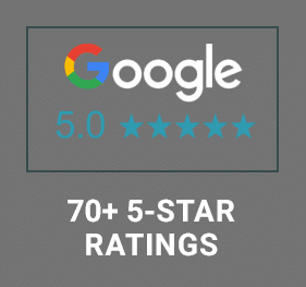 70+ 5-star ratings on Google
