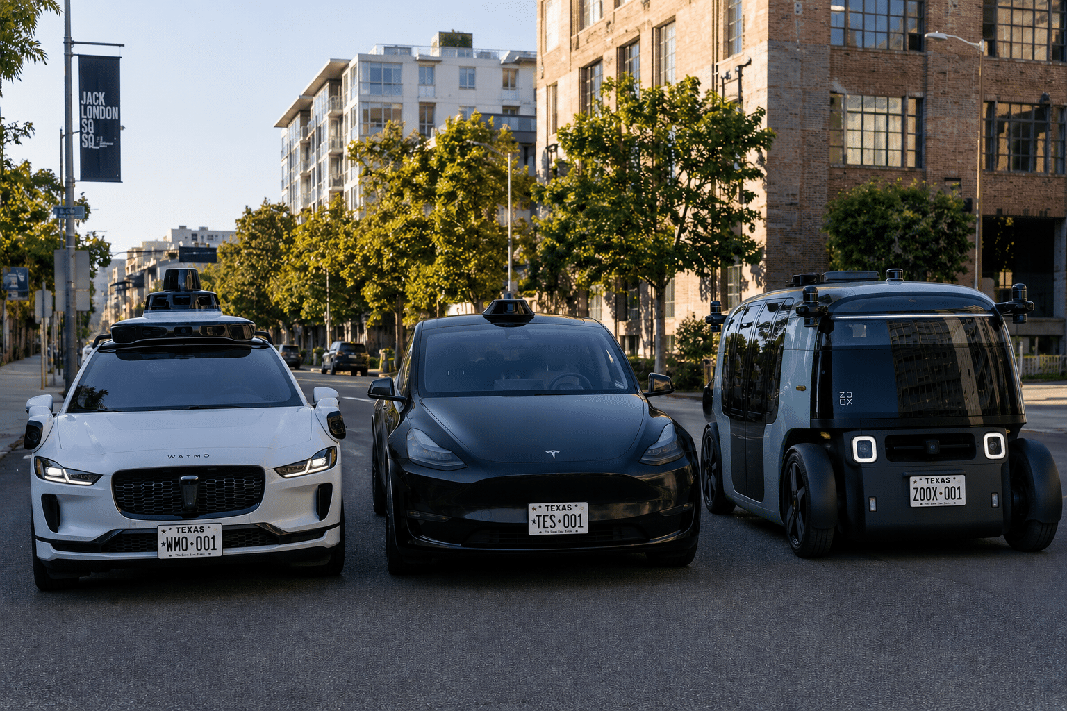 are waymo, tesla robotaxi, and zoox treated differently under Texas law?